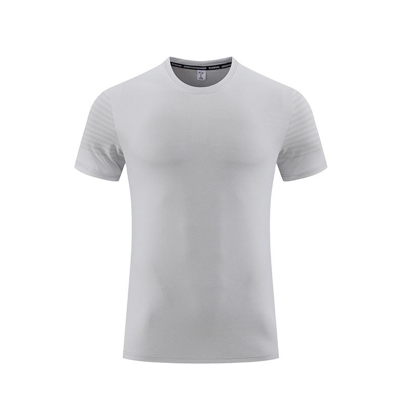 New Short-Sleeved Quick-Dry T-Shirt for Men Summer Ice-Silk Running, Fitness Training, Casual Sportswear Men's Quick-Dry Sports Shirt