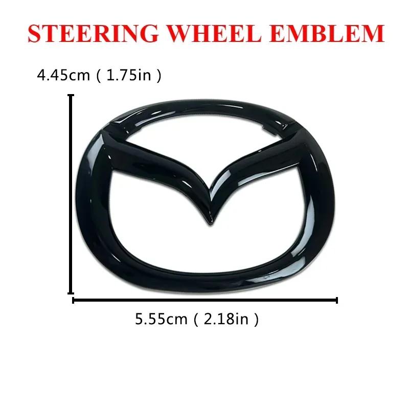 Plastic Car Front Trunk Emblem Rear Tail Refitting Decoration for Mazda 3 6 CX-4 CX-5 Steering Wheel Badge 3D Replaced Sticker