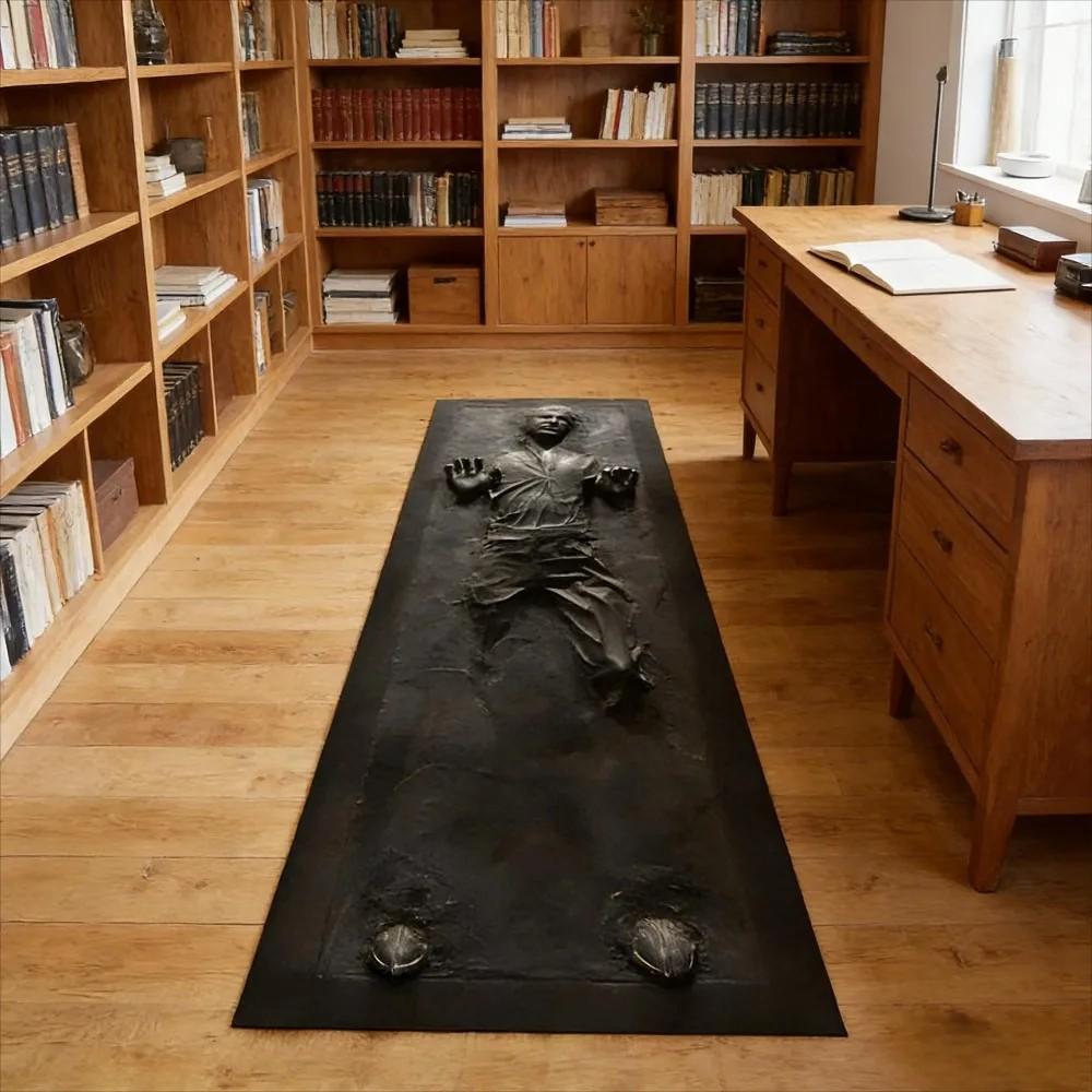 3D Embossed Human Body Optical Illusion Runner Rug Realistic Sculpture Non Slip Study Hallway Creative Floor Mat