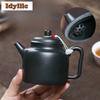 240ml Estetiska Yixing Lila Lera Tekannor Handgjord De Zhong Kanna Rå Malm Clivia Lera Vattenkokare Kinesisk Zisha Teservis Dekoration Gåva
