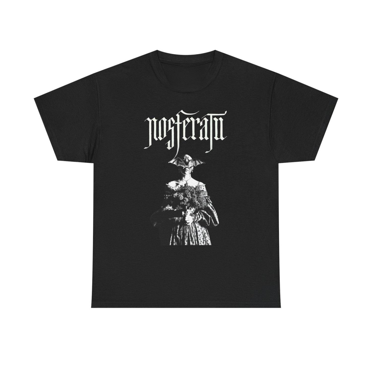 

Nossferatu Pattern Printed T-Shirt _ Classical Movie T-Shirt, Gothic Romantic Movie Pattern T-Shirt S чёрный