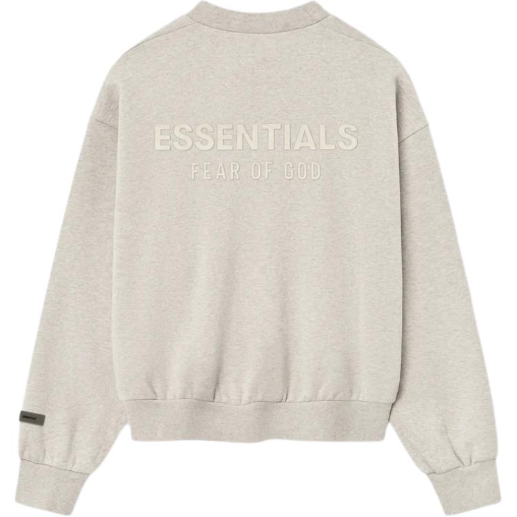 Fear of God Essentials Classic Fit Fleece Crewneck Heather Stone Men Tops Tan 192SP252042F