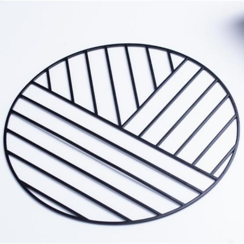 Nordic Modern Metal Wrought Iron Insulated Placemats Kitchen Restaurant Fashionable Metal Coasters Model Room Exhibition Hall Decorations