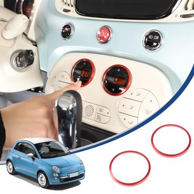 Hcilloend Compatible with New Fiat 500 Air Conditioner Switch Ring Air Vent Cover Center Control Air Vent Cover Aluminum Alloy Easy Installation Paste