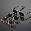 Vintage Punk Style Square Sunglasses for Men Steampunk Metal Frame Cool Decoration Hinge Glasses