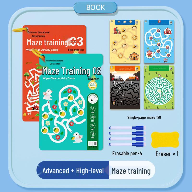 Children's Maze Book: Whole Brain Thinking & Intelligence Development for Ages 3-6 with 8 Focus Puzzles