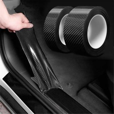 Anti Scratch Car Door Sill Protector Sticker Nano Carbon Fiber DIY Paste Protector Strip Auto Side Mirror Protection Tape Film