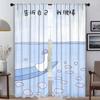 Kitchen Curtains for Bedroom Warm Happy Little Things Window Curtain for Room 2 Panel Shades Halloween Decoration Partition Home