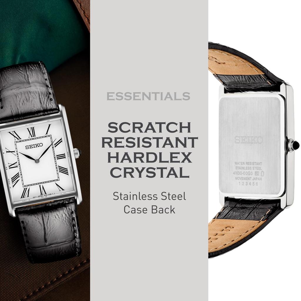 Produkt SEIKO Seiko Essentials SWR049 Hodinky Reimport Analog Bílá Bílá Černá Kožený pásek Pánské Dámské
