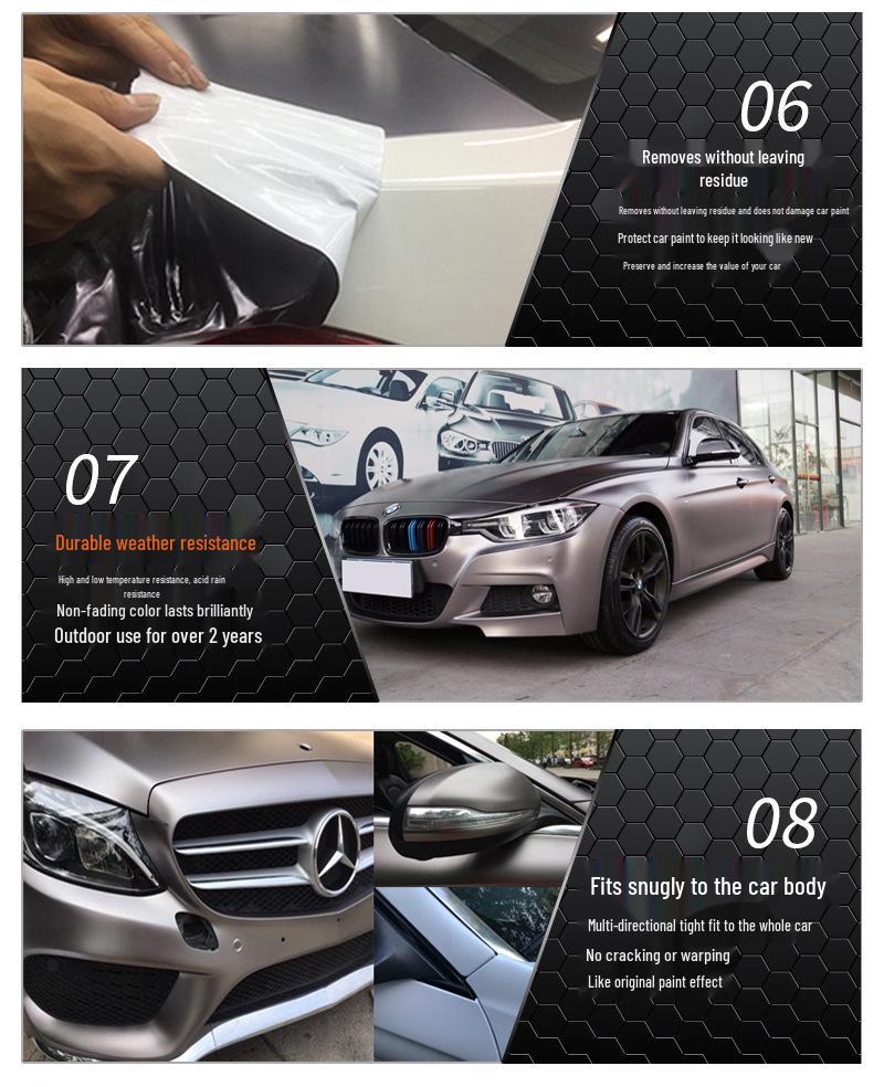 Matte Car Color Change Film & Interior Console Sticker - Personalized Full Body Modification Kit