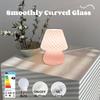 Pink Mushroom Lamp,Small Glass Table Lamp/Accent Lamp/Cute Desk Lamp for Bedroom Bedside Nightstand,3000K Soft Glow Warm Lighting,Trendy Fun Mini