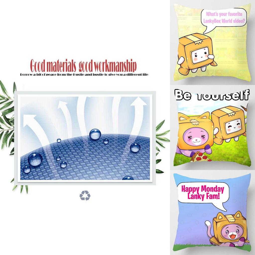 Lankybox Decorative Soft Pillow Case Cushion Cover For Comfortable Car Travel