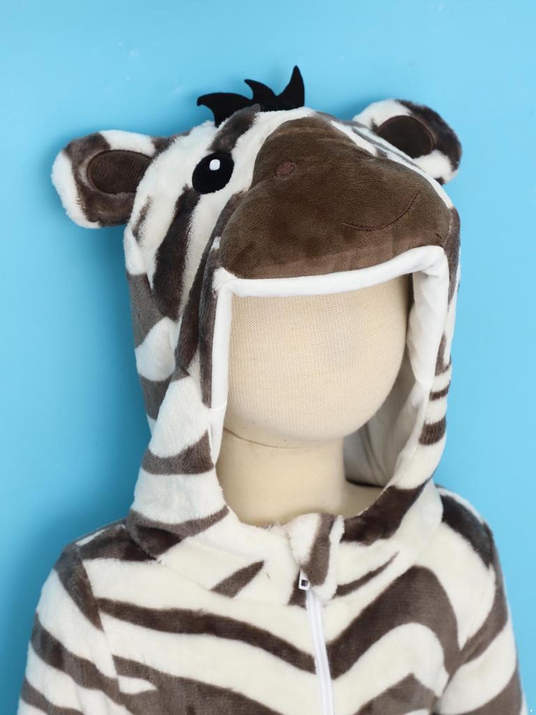 Baby Cute Animal Jumpsuit Hooded 3D Tail Long Sleeve Zip Up Cosplay Homewear
