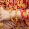 Armlet Dragon and Phoenix Bracelets Zinc Zinc Alloy Bride Wrist Jewelry Chinese Style Golden Bangle  Daily