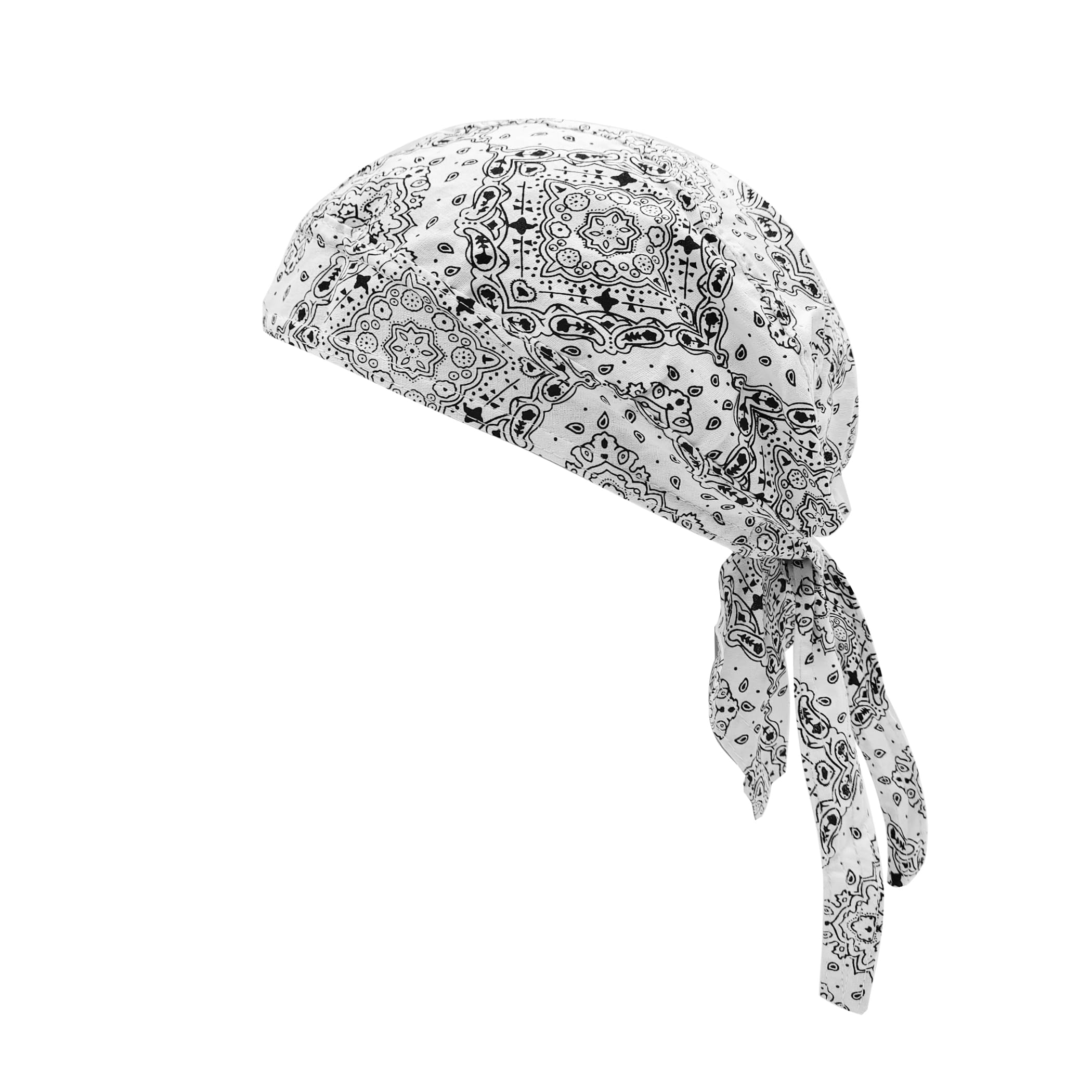 

Trifong bandana cap white cotton paisley bandana pirate hat quick dry sweat absorption breathable summer UV cut do-rag inner cap bicycle helmet белый