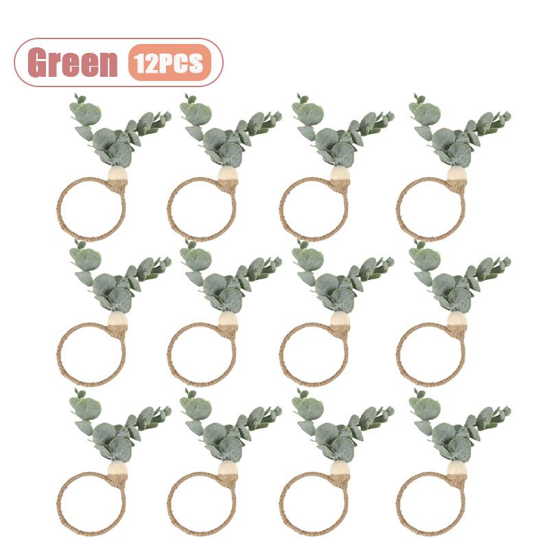 Frosted Money Leaf Napkin Rings Lifelike Decorative Napkin Holders for Dining Tables Restaurant Banquet and Party Settings