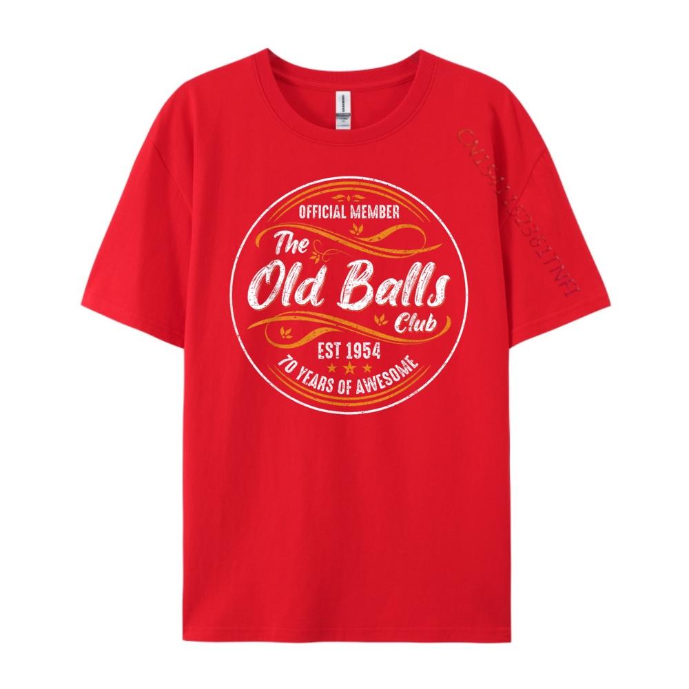 Vintage Old Balls Club 70 Years Old 70th Birthday 1954 Funny Luxury T Shirt Mens Shirts Leisure S