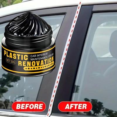 30/100g Auto Kunststoff- und Gummi-Reparaturmittel - Schwarze Glanzpaste, Reifenreparatur, Anti-Fading-Oxidation für Stoßstangen, Spiegel und Verkleidungen