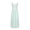 French Green Strappy Women's Summer Dress 2026: Petite Waist-Cinched Beach Vacation Long Dress