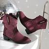 Suede Women Snow Ankle Boots Chunky Shoes Winter 2025 Trend New Fashion Chelsea Boots Outdoor Elegant Goth Pumps Botas Mujer