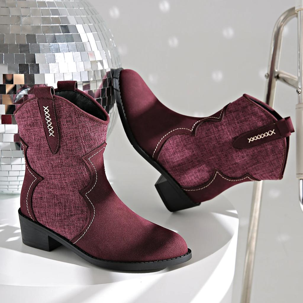 Suede Women Snow Ankle Boots Chunky Shoes Winter 2025 Trend New Fashion Chelsea Boots Outdoor Elegant Goth Pumps Botas Mujer