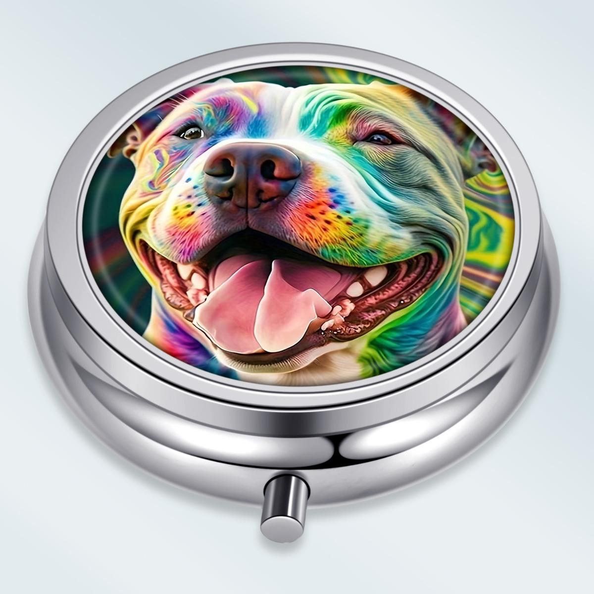 

Portable Pill Box with 3 Compartments, Mini Metal Medicine Organizer Case, Cute Printed Pill Container for Vitamins, Pills, Jewelry, Travel, Daily Use різнокольоровий
