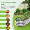 DEWEL Raised Garden Galvanized Metal Planter Outdoor Garden Bed for and Flowers Bed, Box, Tool-Free Vegetables, Plants, (Silver, 120x60x28cm)