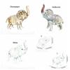 Funny Crystal Elephant Statue Modern Desktop Crystal Ornaments Baby Elephant Ornaments  Office