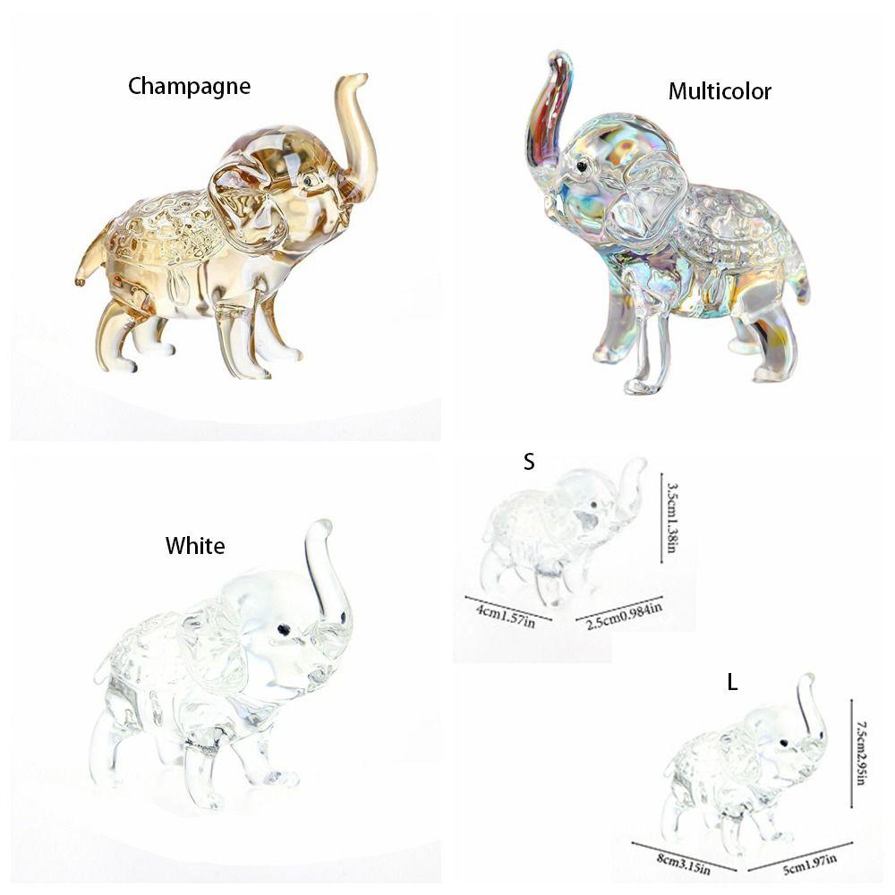 Funny Crystal Elephant Statue Modern Desktop Crystal Ornaments Baby Elephant Ornaments Office