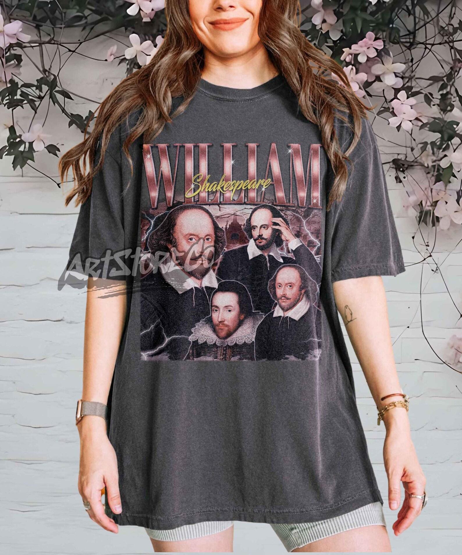 William Shakespeare Vintage Portrait T-Shirt, Retro Literary Apparel 4XL