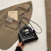 Niche diamond chain bag women's new spring and summer fashion portable commuter shoulder crossbody small square bag