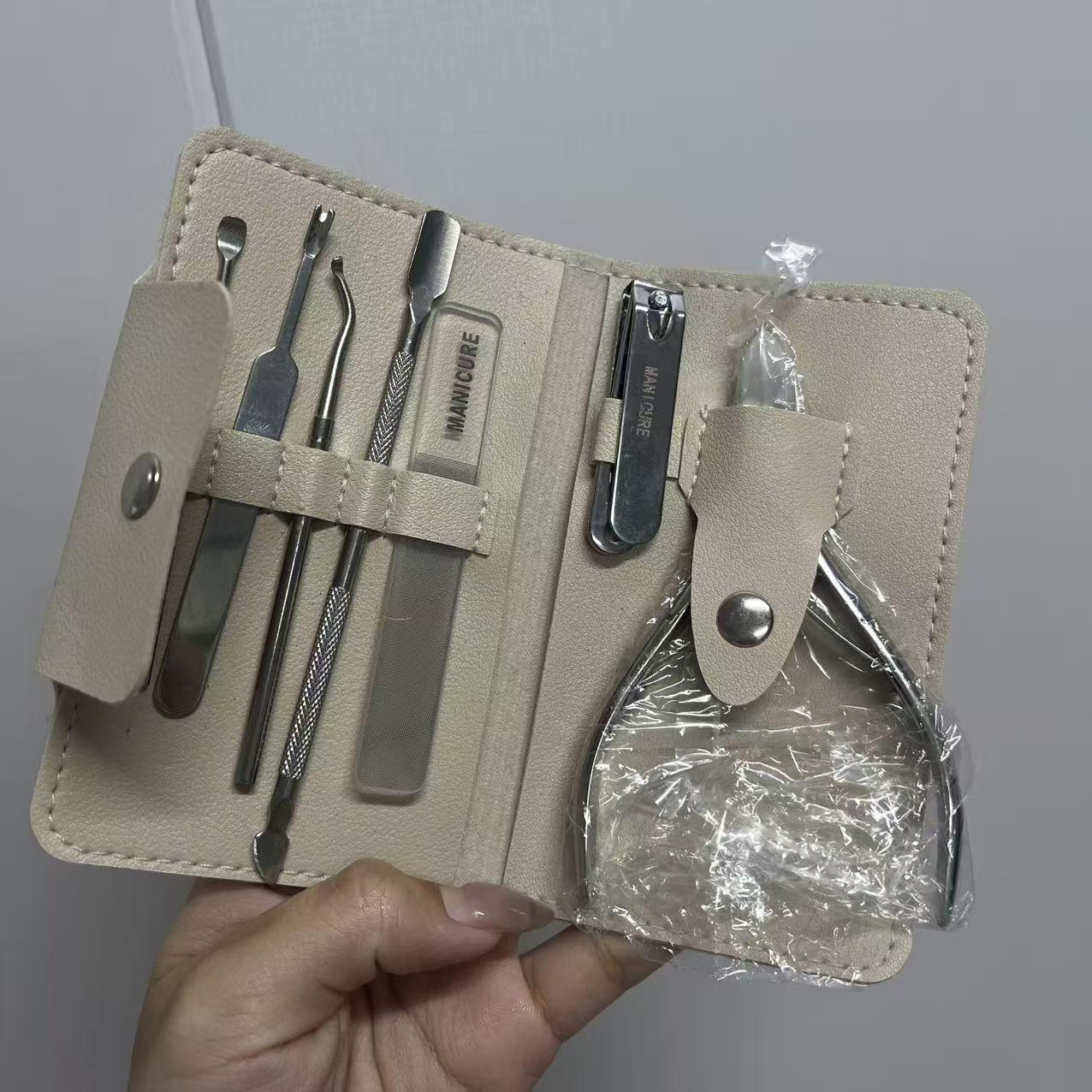 

Stainless Steel Cuticle Nipper & Nail Care Set: File, Clippers, Pusher, and More