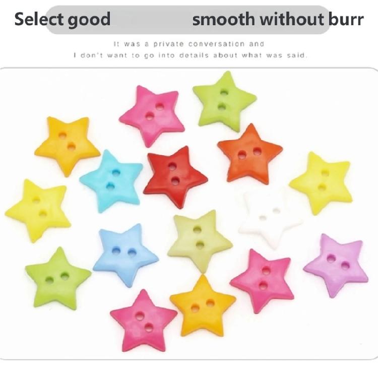 200Pcs Sewing Buttons with Two Hole Colorful Star Buttons For Handmade Crochet Craft Clothing Decorations Jewelry Making
