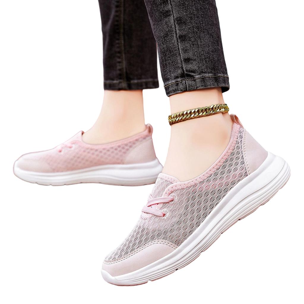 Women's Casual Mesh Slip-On Shoes Lightweight Breathable Walking Sneakers with Flexible Sole Comfortable Fit for Everyday Wear
