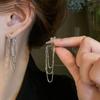 Copper Color Multi-Layer Chain Earrings Long Tassel Piercing Trend Copper Drop Earring Female Ear Accessories Gifts