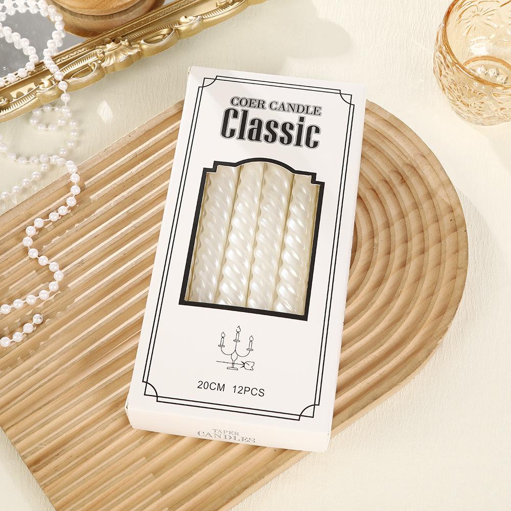 European Electroplated Threaded Long Pole Candle for Home Romantic Wedding Candlelight Dinner Festive Atmosphere Pole Wax