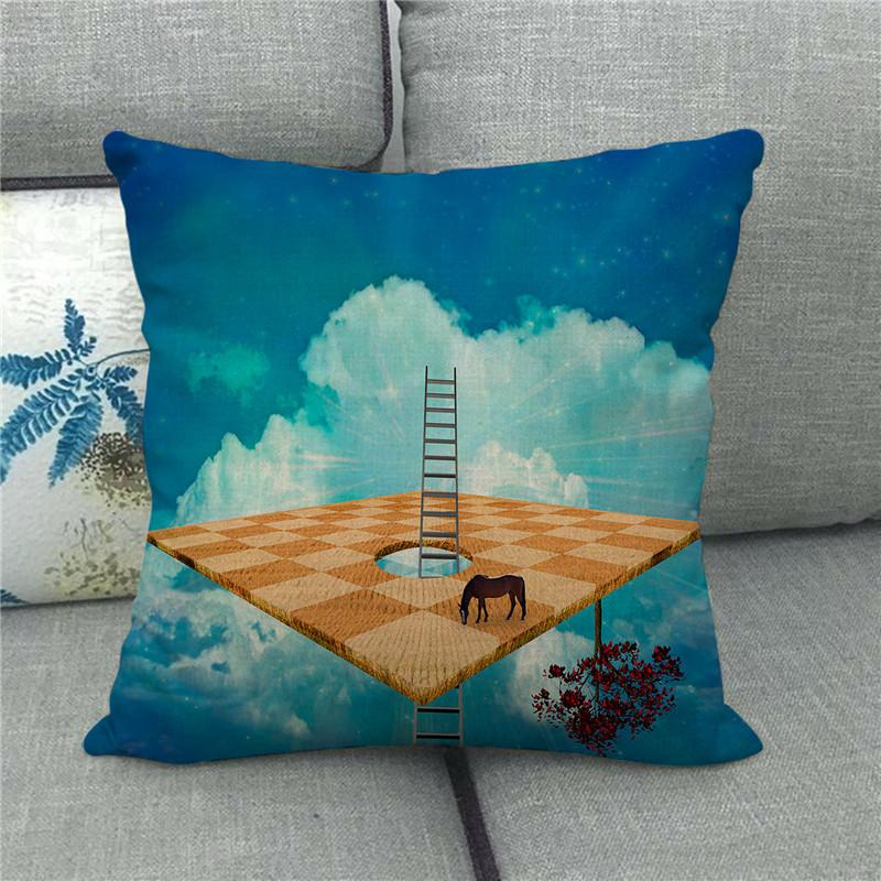 Creative Cartoon Illustration Star Map Digital Printing Short Plush Pillow Covers For Car Sofa Office Cushion Cover Home Goods