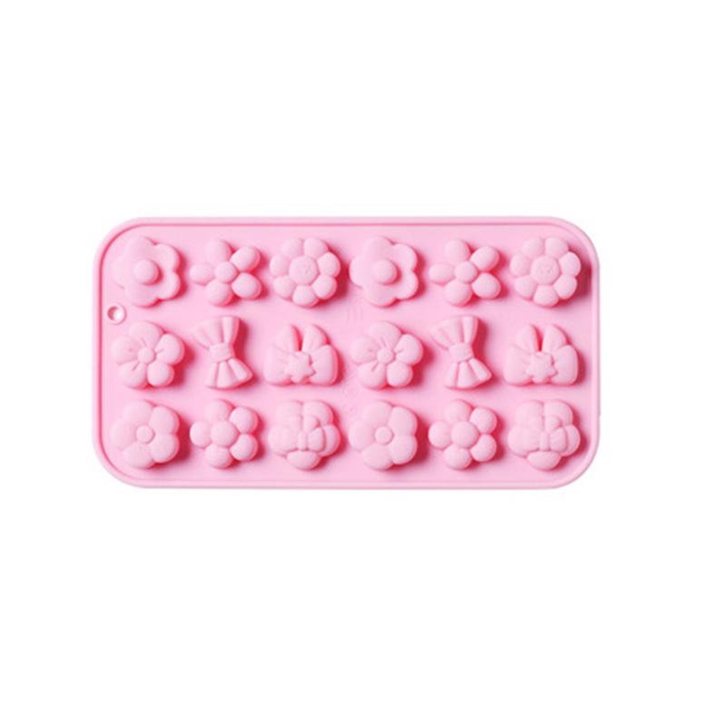 Cartoon Flower Leaves Shape Silicone Cookie Mold Uppercase Bows Chocolate Fondant Pastry Cake Decoration Tools DIY Sugar Forms