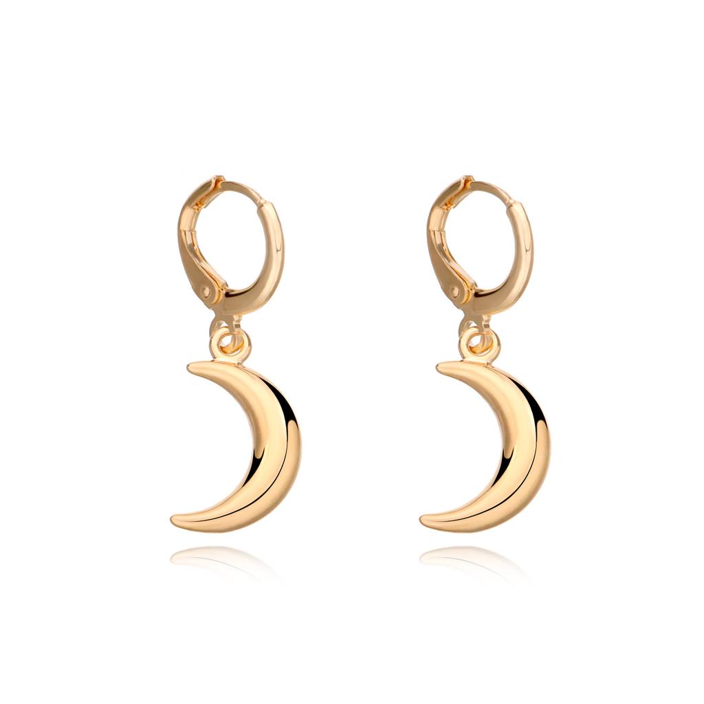 Accessories, Fashion Pop Three-dimensional Crescent Ear Buckle Earrings, Retro Geometric Trend Earrings