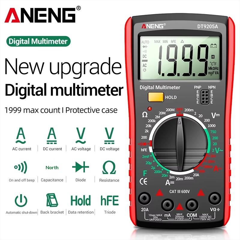 Dt9205A Digital Multimeter True Rms Professional /Dc Current Tester Capacitor Voltage Meter Detector Tools