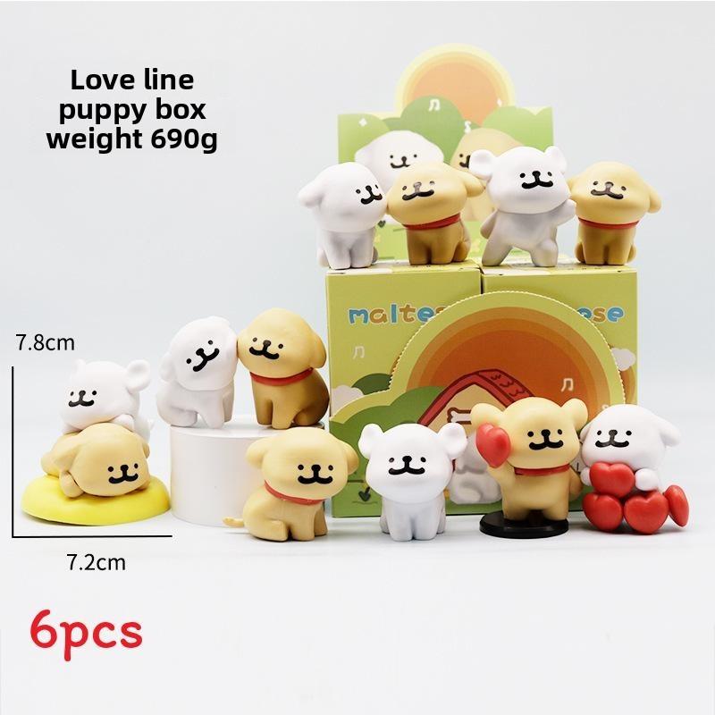 Dog Pvc Maltese Figure Model Sets With Magnetic Design For Kids Collectors And