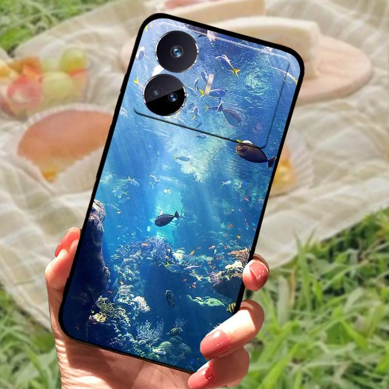 For Realme GT Neo 5 SE Case Popular Picture Black Silicone Soft Back Cover Case For Realme GT Neo 5 SE 5SE Phone Cover Funda