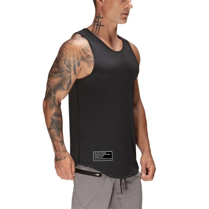 Men's Thin Summer Fitness Trackless Bottom Vest Comfortable and Cool Sweatshirt