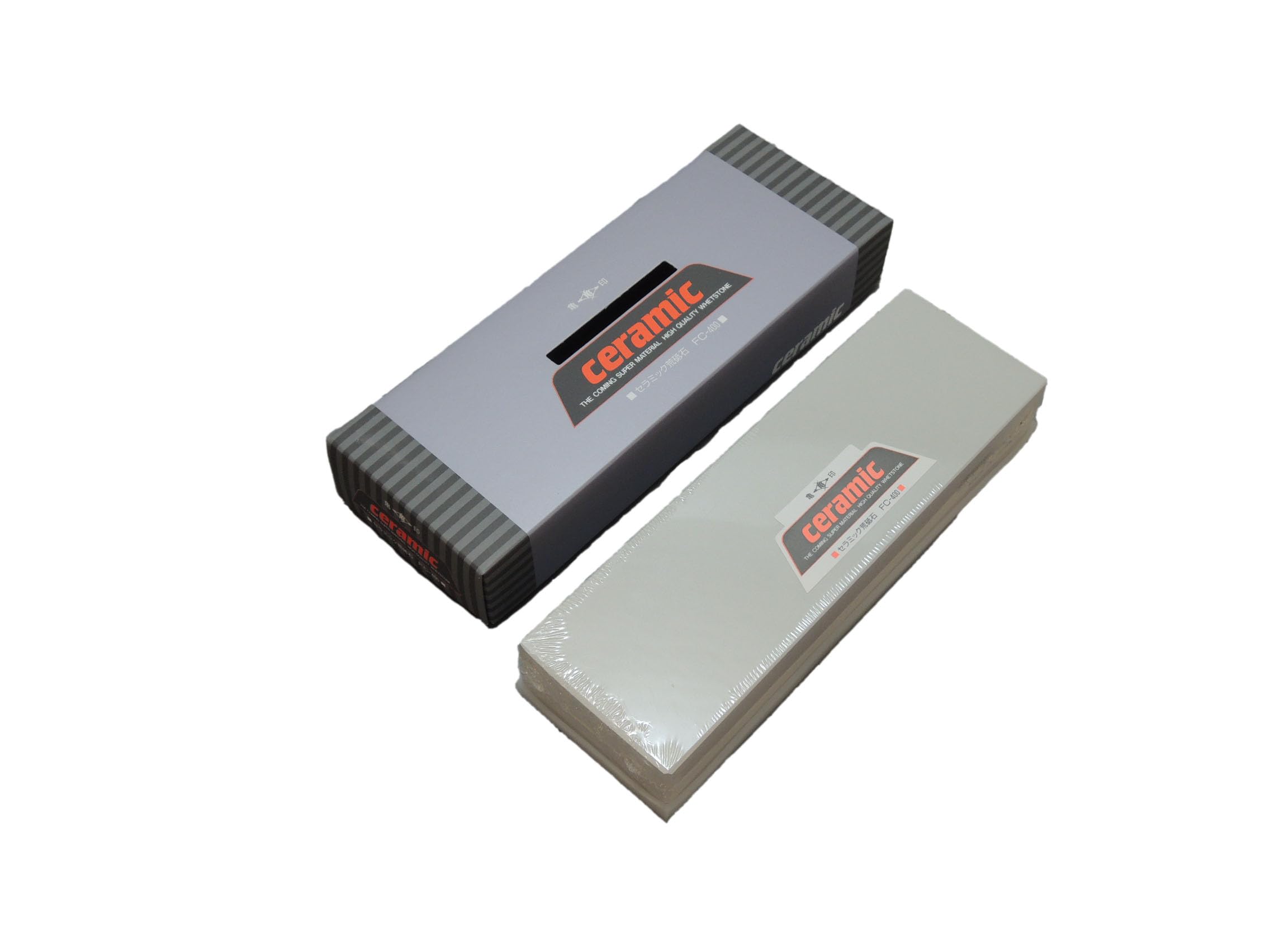 

Fuchioka Kame Brand Ceramic Finishing Whetstone with Rubber Base, #400 (Rough), 206x66x30mm, FC-400