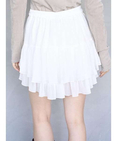 Ripple Line Mini Skirt Shorts SWFP255030WHT0