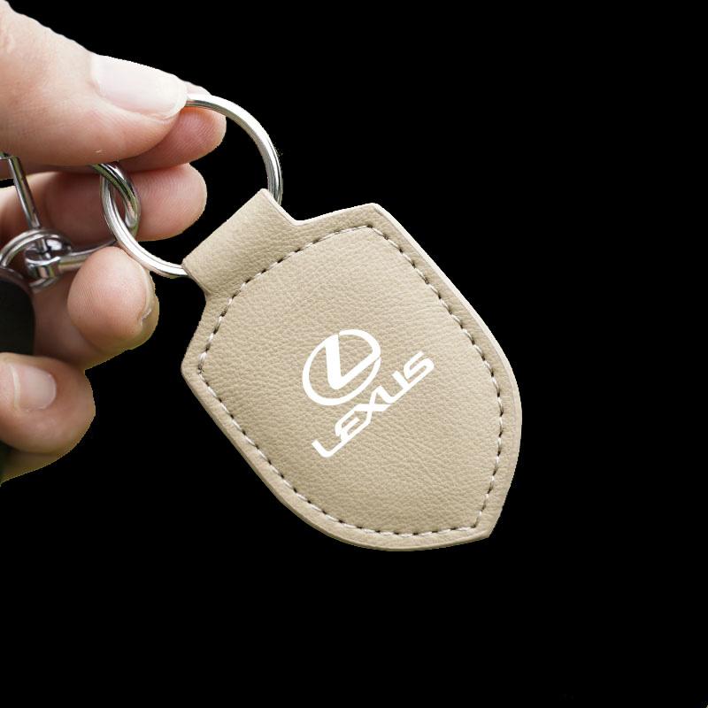 Interior Stickers Car Keychain Shield Leather Keyring Car Motorcycle Keyring Holder For Lexus RX330 IS250 Ct200h ES300h RX350 IS