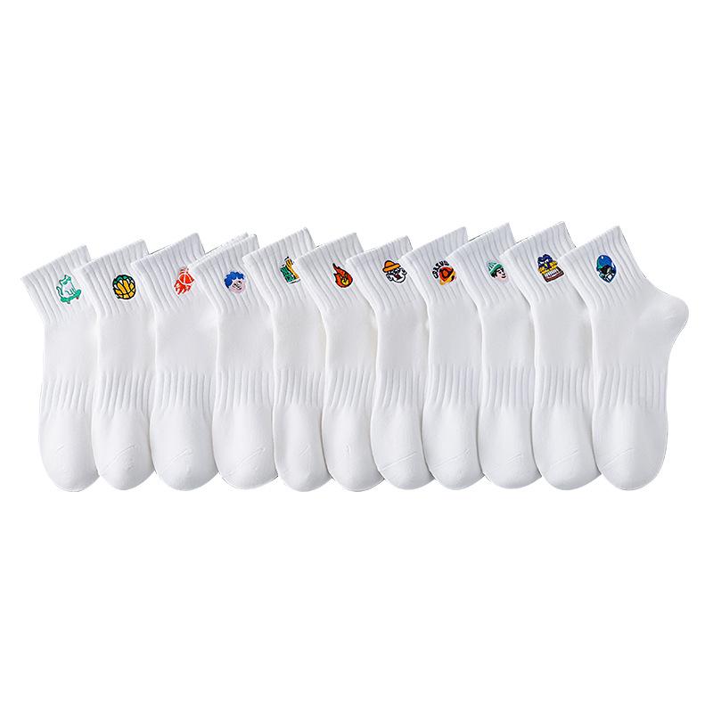 5 Pairs of Boys Summer Thin Deodorizing Cotton Sports Tube Socks