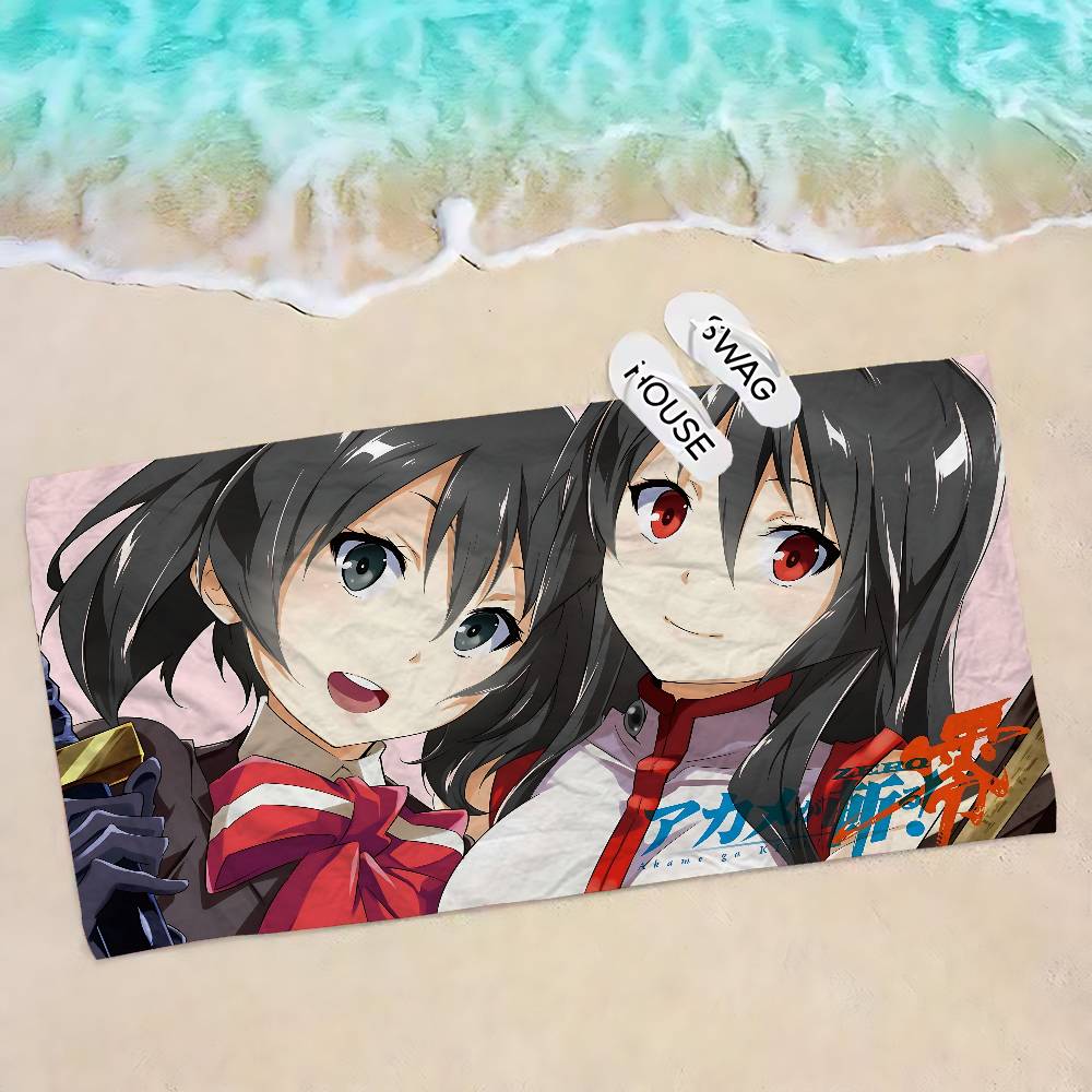 Japanese Anime Akame Ga KILL Beach Towel Colorful Bath Towels for Girl Microfiber Quick Dry Sand Free Beach Spa Gym Pool