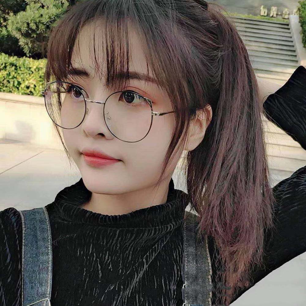 

Anti Blue Light Big Frame Female For Women PC Cat Eye Glasses Oversized Flat Glasses Eyewear