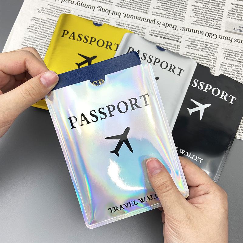 Cross-Border Anti-Theft RFID Blocking Passport Holder - Magnetic Protection, Gold/Silver/Black Map Design